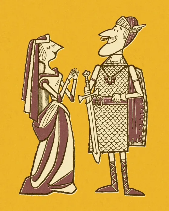 Framed Print : Knight With His Fair Lady Framed Print : Knight With His Fair Lady