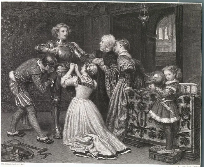 Framed Print : Knight Being Fitted for Armor Framed Print : Knight Being Fitted for Armor