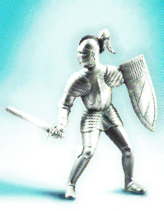 Framed Print : Knight With Sword and Shield