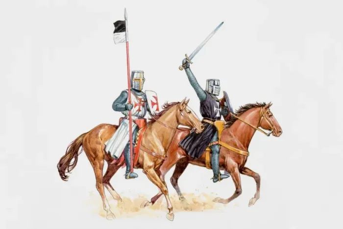 Framed Print : Knights on horseback