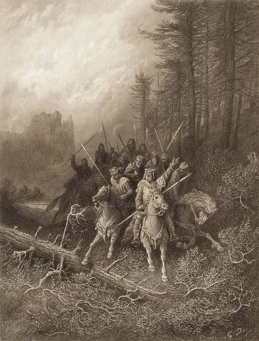 Framed Print : The Knight's Progess By Gustave Dore Framed Print : The Knight's Progess By Gustave Dore
