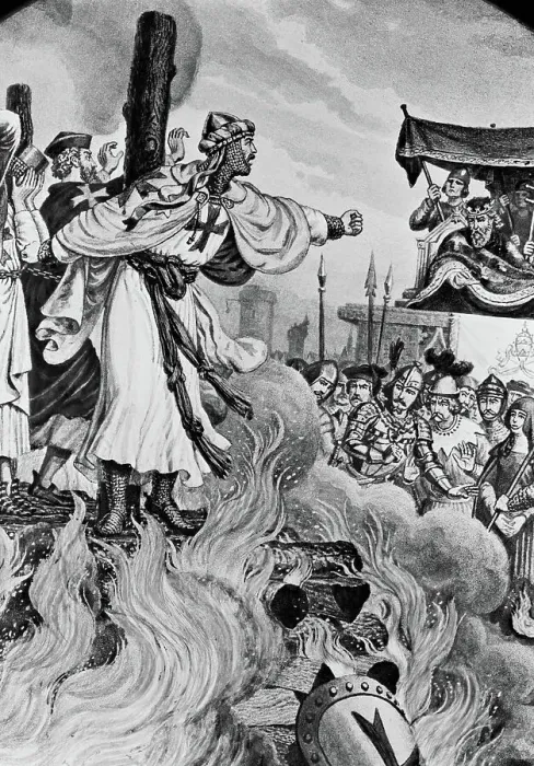 Framed Print : Knights Templar Being Burned At Stake