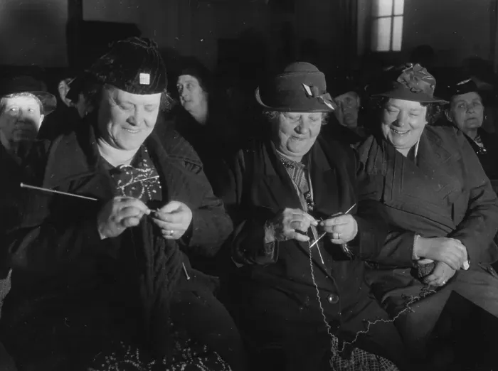 Framed Print : Knitting Club