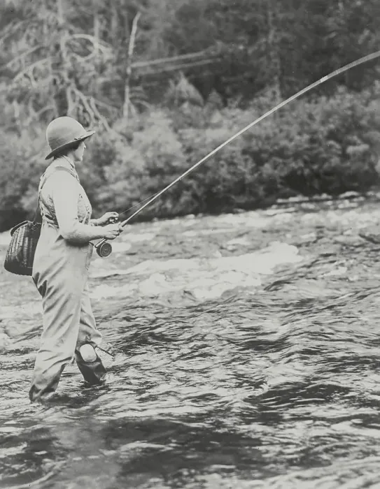 Framed Print : Well Known Fisher Elsie Brougher in Action Framed Print : Well Known Fisher Elsie Brougher in Action