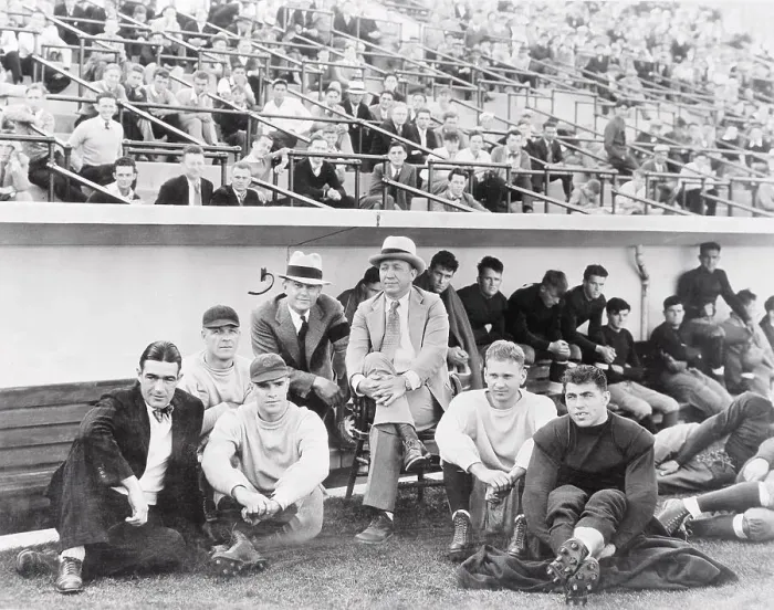 Framed Print : Knute Rockne and Tad Jones Sitting in Sideline Congregation Framed Print : Knute Rockne and Tad Jones Sitting in Sideline Congregation
