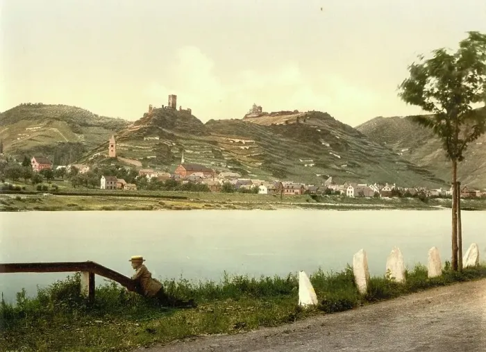 Framed Print : Kobern im Moseltal, Rhineland-Palatinate, Germany, Historic, digitally restored reproduction of a photochromic print from the 1890s Framed Print : Kobern im Moseltal, Rhineland-Palatinate, Germany, Historic, digitally restored reproduction of a photochromic print from the 1890s