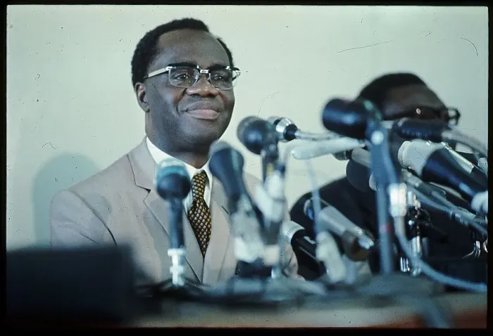Framed Print : Kofi Busia at Press Conference Framed Print : Kofi Busia at Press Conference