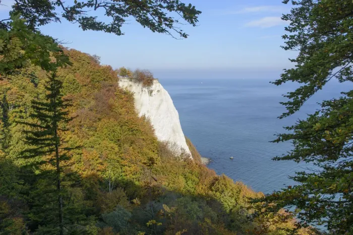 Framed Print : Konigsstuhl, Kings Chair, chalk cliffs in autumn, Jasmund National Park, Rugen, Mecklenburg-Western Pomerania, Germany Framed Print : Konigsstuhl, Kings Chair, chalk cliffs in autumn, Jasmund National Park, Rugen, Mecklenburg-Western Pomerania, Germany