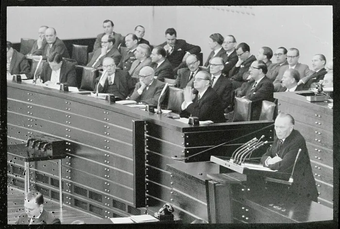 Framed Print : Konrad Adenauer Addressing Parliament Framed Print : Konrad Adenauer Addressing Parliament