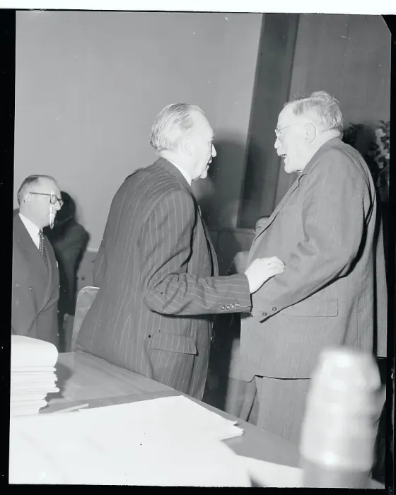 Framed Print : Konrad Adenauer Conferring with Reinhold Maier Framed Print : Konrad Adenauer Conferring with Reinhold Maier