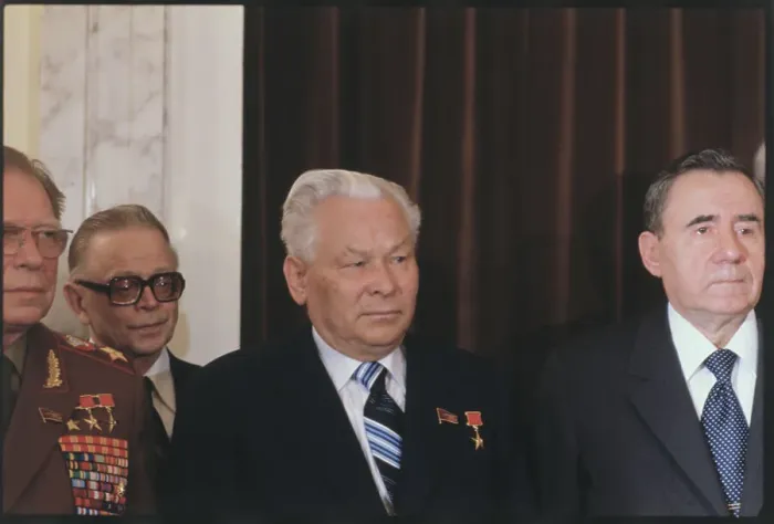 Framed Print : Konstantin Chernenko with Unidentified Men