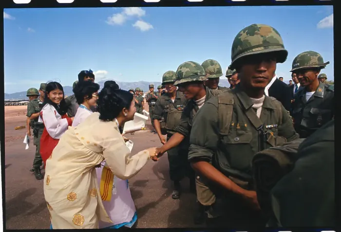 Framed Print : Korean Forces Receiving Farewell Wishes Framed Print : Korean Forces Receiving Farewell Wishes