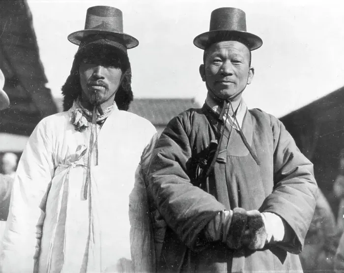 Framed Print : Two Korean Men In Traditional Costume Framed Print : Two Korean Men In Traditional Costume