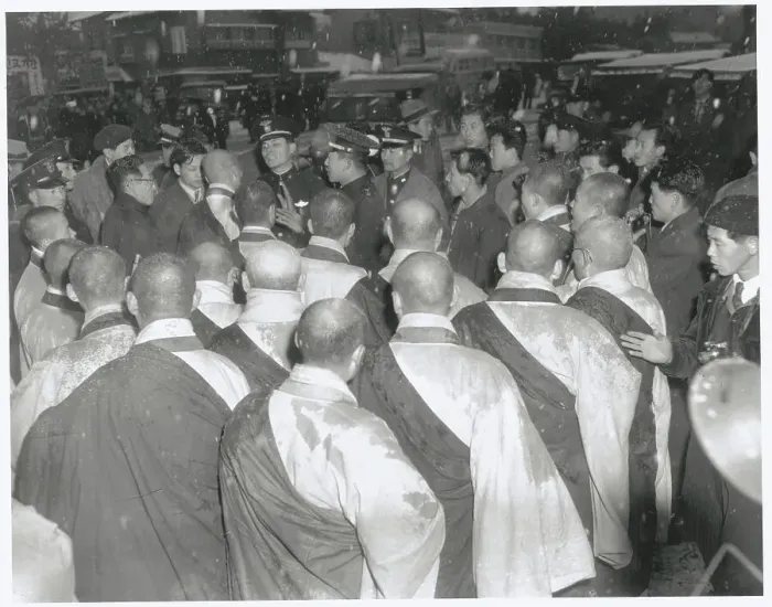 Framed Print : Korean Monks Protesting Marriage Ban