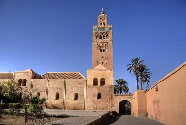 Koutoubia Mosque and Minaret in Marrakech medina