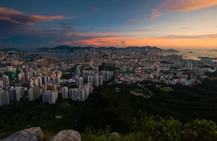 Framed Print : Kowloon city in evening Framed Print : Kowloon city in evening