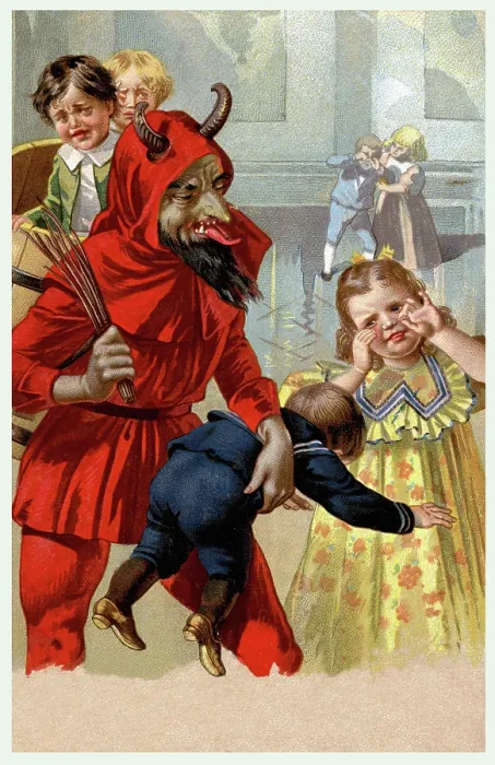 Framed Print : Krampus and the Bad Boys Framed Print : Krampus and the Bad Boys