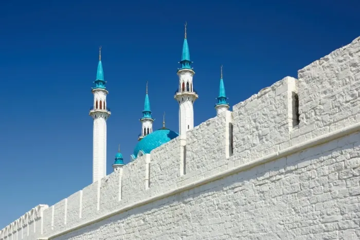 Framed Print : Kremlin wall and Qol Shari mosque in Kazan Kremlin Framed Print : Kremlin wall and Qol Shari mosque in Kazan Kremlin