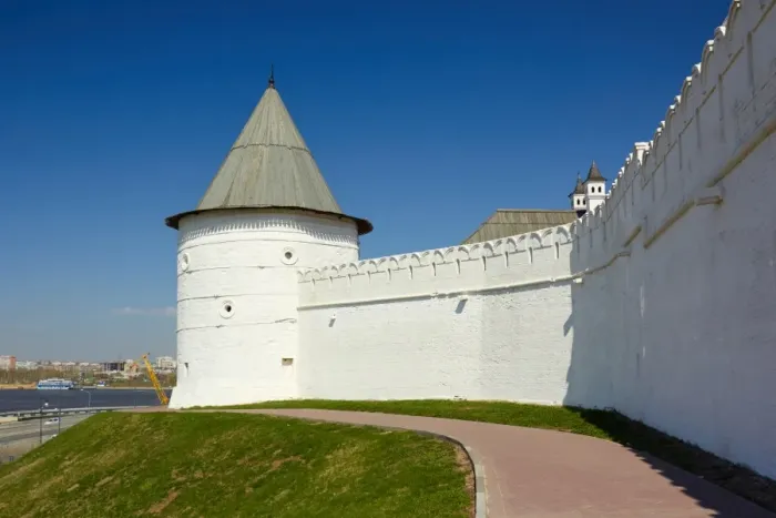 Framed Print : Kremlin wall and tower of Kazan Kremlin