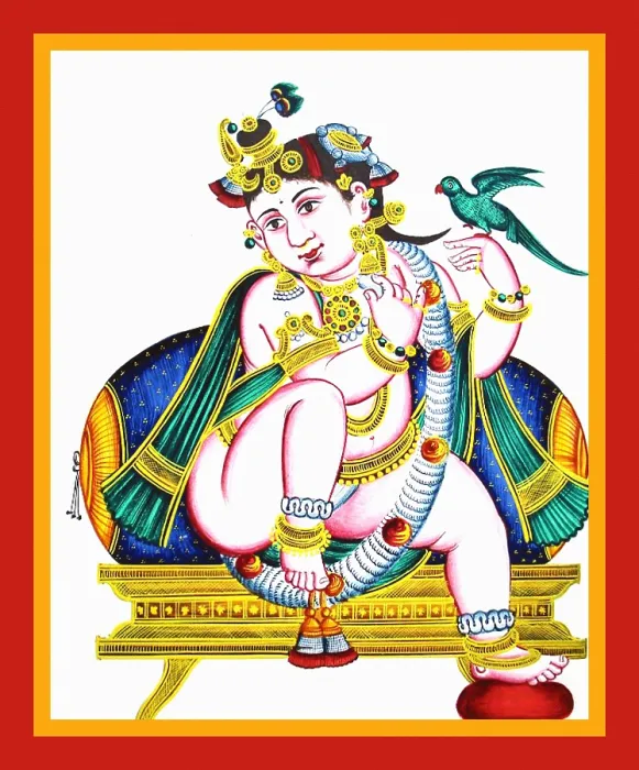 Framed Print : Krishna as a child, seated in lalitasana Framed Print : Krishna as a child, seated in lalitasana