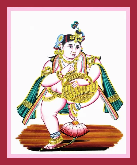 Framed Print : Krishna dancing with his right foot on the ground Framed Print : Krishna dancing with his right foot on the ground