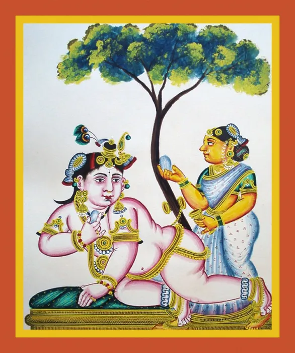 Framed Print : Krishna Holding Butter Framed Print : Krishna Holding Butter