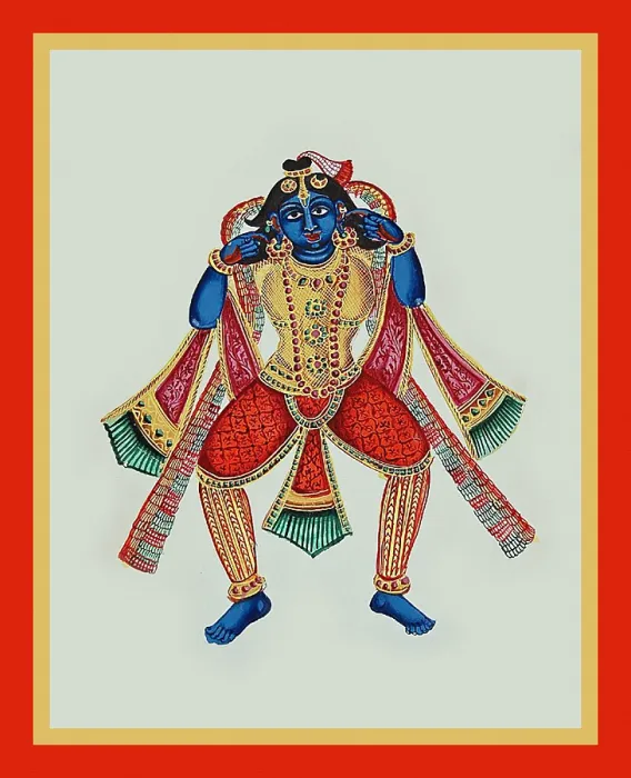 Framed Print : Krishna pulling his earlobes to beg for forgiveness Framed Print : Krishna pulling his earlobes to beg for forgiveness