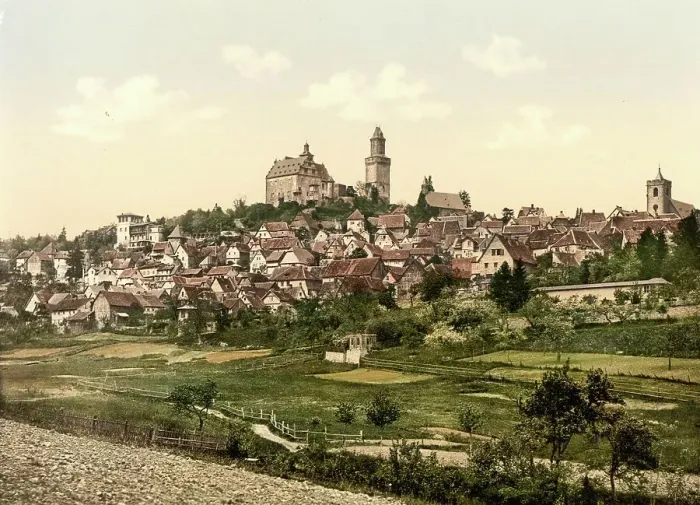 Framed Print : Kronberg im Taunus, Hesse, Germany, Historic, digitally restored reproduction of a photochromic print from the 1890s Framed Print : Kronberg im Taunus, Hesse, Germany, Historic, digitally restored reproduction of a photochromic print from the 1890s
