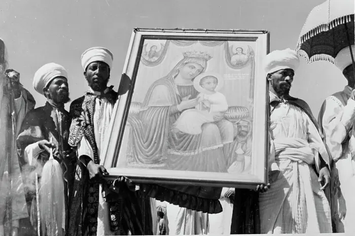 Framed Print : Kshis Carrying Painting Celebrating Marian Zion Framed Print : Kshis Carrying Painting Celebrating Marian Zion