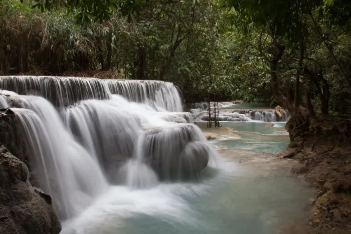 Framed Print : Kuang Si Falls, Luang Prabang, Laos Framed Print : Kuang Si Falls, Luang Prabang, Laos