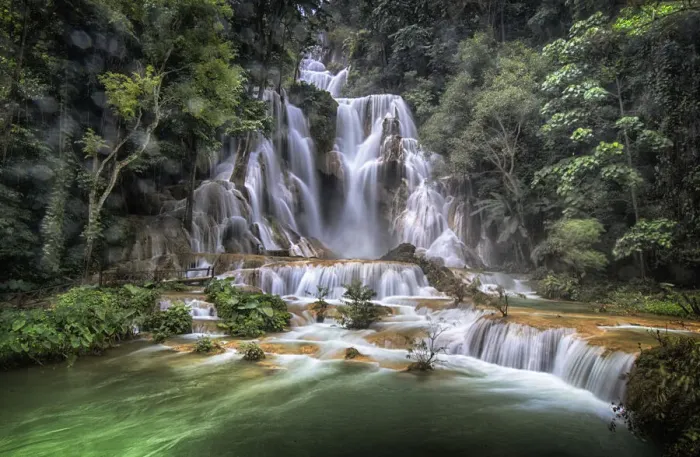 Framed Print : Kuang Si Waterfalls Framed Print : Kuang Si Waterfalls