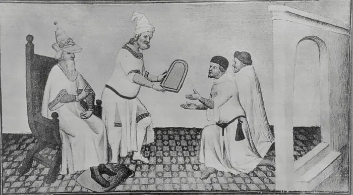 Framed Print : Kublai Khan Presenting Tablet Framed Print : Kublai Khan Presenting Tablet