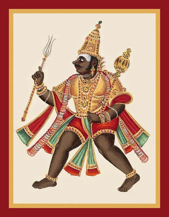 Framed Print : Kumbhakarna with a knob-like nose and a moustache