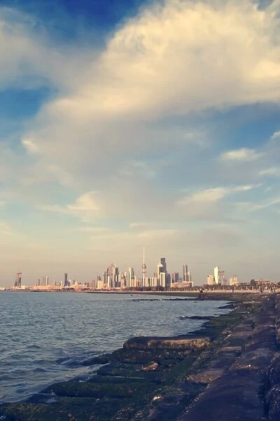Kuwait City skyline and water