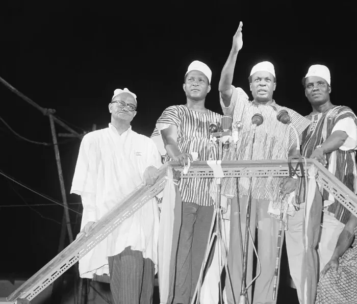 Framed Print : Kwame Nkrumah Waving to Crowd Framed Print : Kwame Nkrumah Waving to Crowd
