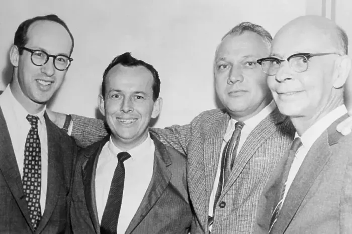 Framed Print : L. B. Sullivan Posing with Attorneys Framed Print : L. B. Sullivan Posing with Attorneys