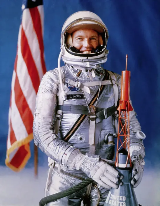 Framed Print : L. Gordon Cooper Smiling in Spacesuit Framed Print : L. Gordon Cooper Smiling in Spacesuit