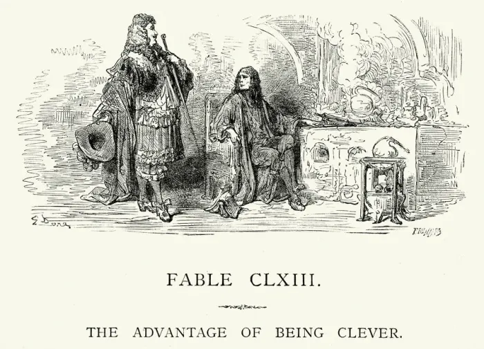 Framed Print : La Fontaines Fables - The Advantage of Being Clever