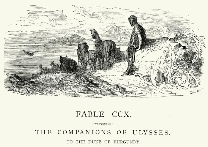 Framed Print : La Fontaines Fables - The Companions of Ulysses Framed Print : La Fontaines Fables - The Companions of Ulysses