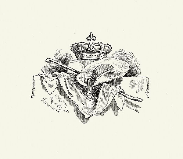La Fontaines Fables - Crown and royal regalia