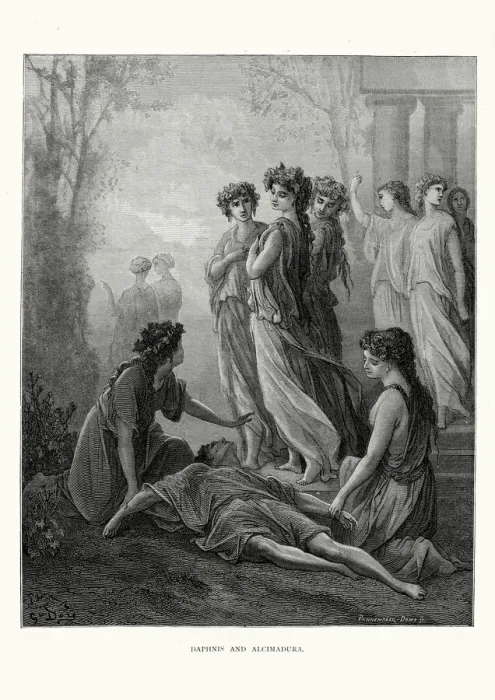 Framed Print : La Fontaines Fables - Daphnis and Alcimadura Framed Print : La Fontaines Fables - Daphnis and Alcimadura