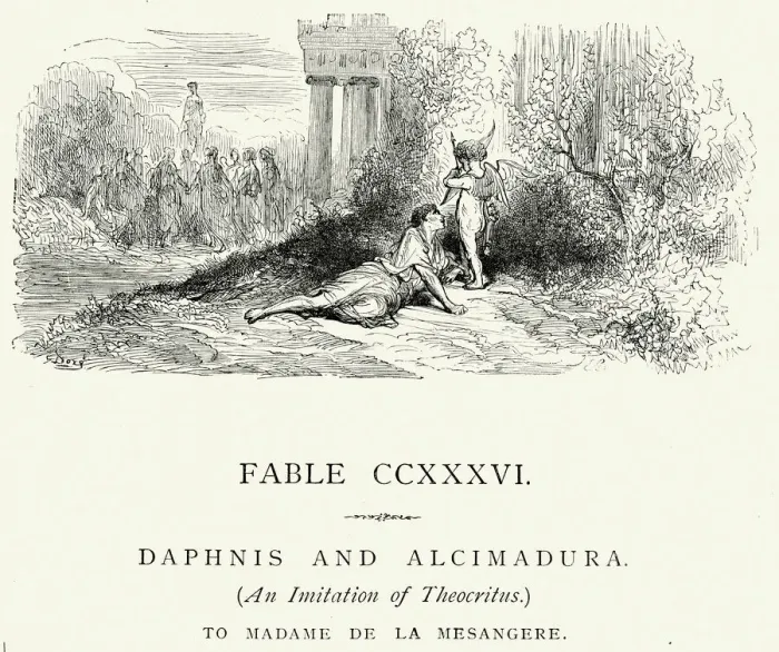 Framed Print : La Fontaines Fables - Daphnis and Alcimadura Framed Print : La Fontaines Fables - Daphnis and Alcimadura