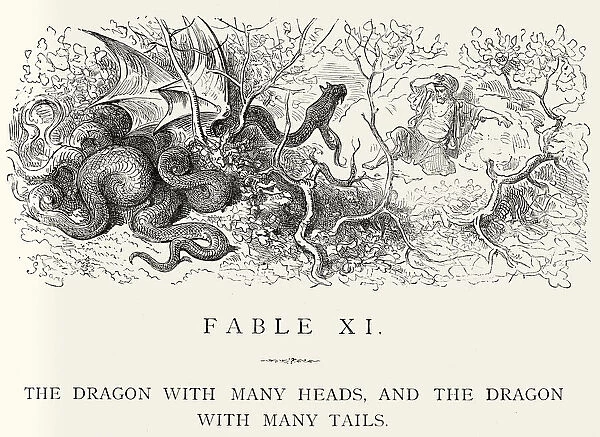 La Fontaines Fables - Dragon with many heads