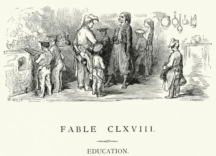 Framed Print : La Fontaines Fables - Education Framed Print : La Fontaines Fables - Education
