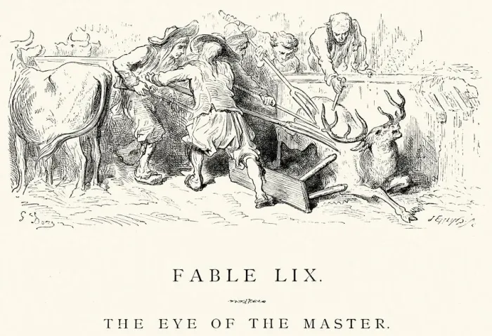 Framed Print : La Fontaines Fables - Eye of the Master Framed Print : La Fontaines Fables - Eye of the Master