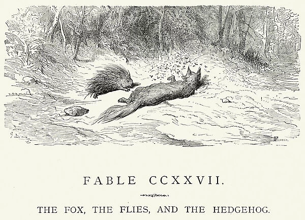 La Fontaines Fables - Fox Flies and the Hedgehog