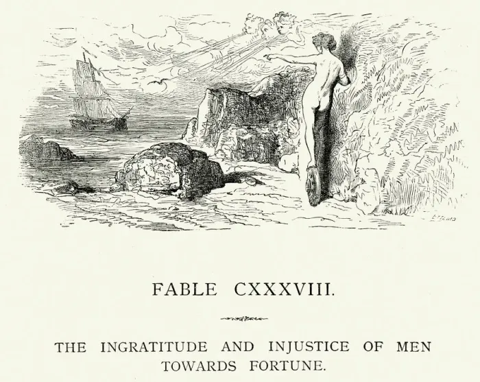 Framed Print : La Fontaines Fables - Ingratitude and injustice of men Framed Print : La Fontaines Fables - Ingratitude and injustice of men