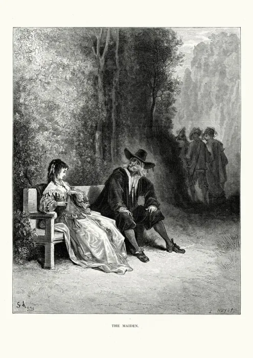 Framed Print : La Fontaines Fables - The Maiden Framed Print : La Fontaines Fables - The Maiden