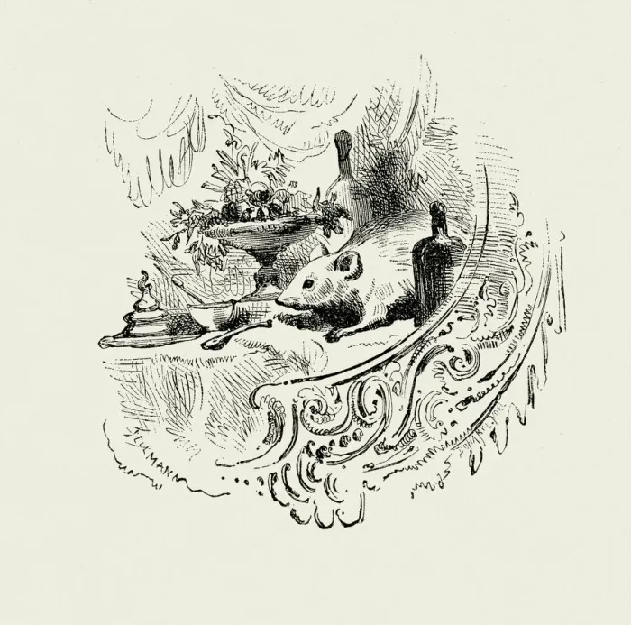 Framed Print : La Fontaines Fables - The Mouse Framed Print : La Fontaines Fables - The Mouse