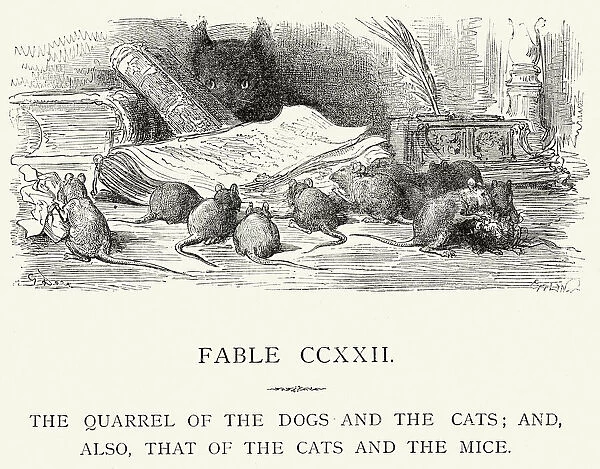 La Fontaines Fables - Quarrel of the Dogs and Cats